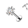 Titanium Labret Piercing with Star-Shaped Crystal