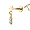 Titanium Labret Piercing with Star-Shaped Crystal