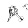 Titanium Labret Piercing with Heart and Star