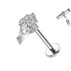 Titanium Labret Piercing with Pointed Crystal