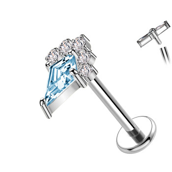 Piercing Labret in Titanio con Cristallo a Punta