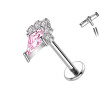 Piercing Labret in Titanio con Cristallo a Punta