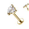 Piercing Labret in Titanio con Cristallo a Forma di Foglia