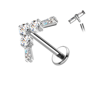 Piercing Labret in Titanio con Cristallo