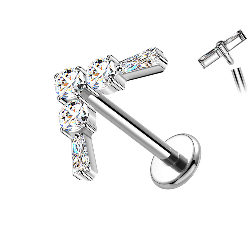 Piercing Labret in Titanio con Cristallo