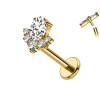 Piercing Labret in Titanio con Cristalli a Grappolo