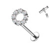 Piercing Labret in Titanio con Cristalli a Cerchio