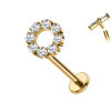 Piercing Labret in Titanio con Cristalli a Cerchio