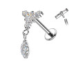 Piercing Labret in Titanio con Cristallo