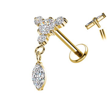 Piercing Labret in Titanio con Cristallo