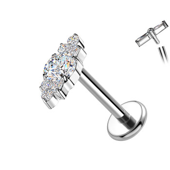Piercing Labret in Titanio con Cristallo