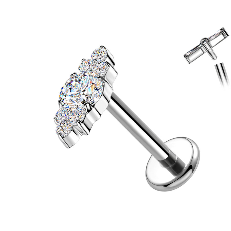Piercing Labret in Titanio con Cristallo