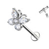 Piercing Labret con Farfalla e Cristalli in Titanio