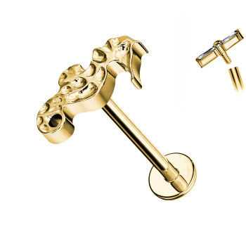 Piercing Labret in Titanio con Cavalluccio Marino