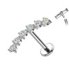 Piercing Labret con Cristalli Marquise a Ventaglio in Titanio