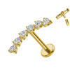 Piercing Labret con Cristalli Marquise a Ventaglio in Titanio