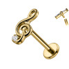 Labret in Titanio con Nota Musicale e Cristallo