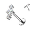 Titanium Labret Piercing with Crystal