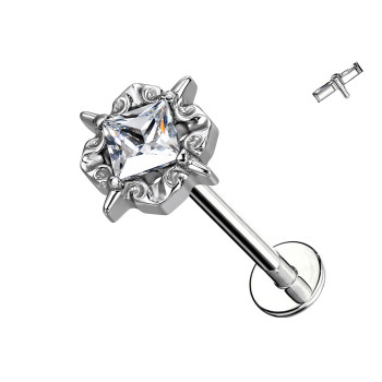Piercing Labret in Titanio con Cristallo Barocco