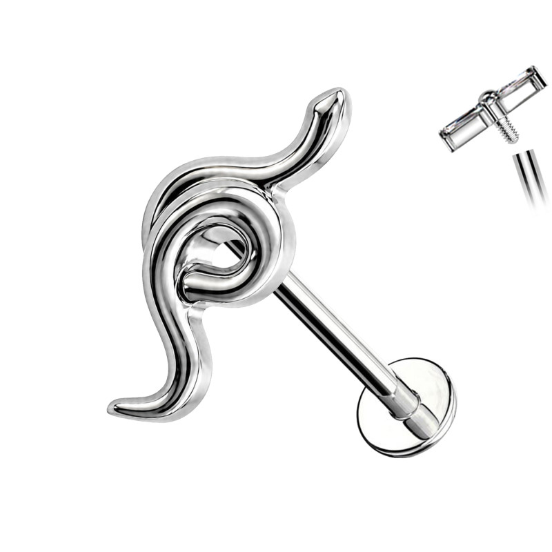 Titanium Snake Piercing Labret