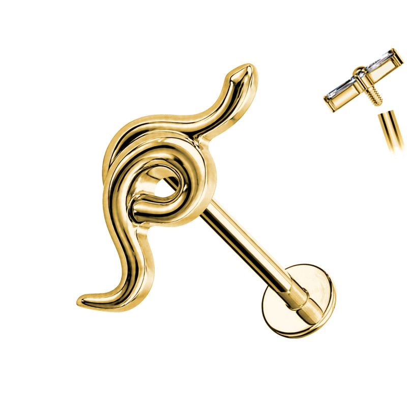 Titanium Snake Piercing Labret