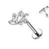 Titanium Labret Piercing with Crystal