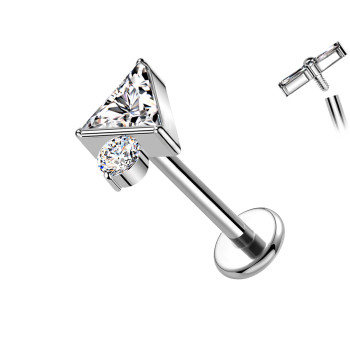 Titanium Labret with Geometric Crystals