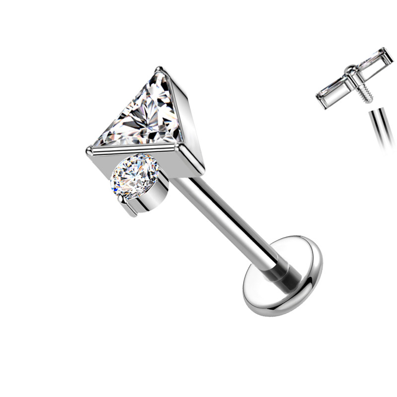 Titanium Labret with Geometric Crystals
