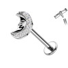 Titanium Labret with Moon and Crystals