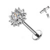 Piercing Labret in Titanio con Sole e Cristallo