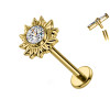 Piercing Labret in Titanio con Sole e Cristallo