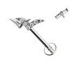 Piercing Labret in Titanio con Ali e Cristalli