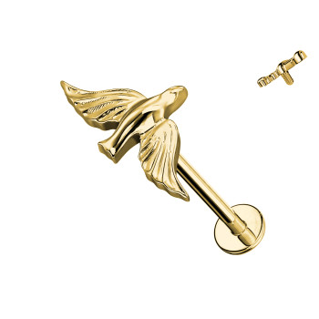 Piercing Labret in Titanio con Uccello in Volo