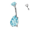 Piercing Ombelico con doppi Cristalli in Titanio, Ombelico