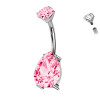 Piercing Ombelico con doppi Cristalli in Titanio, Ombelico