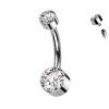 Piercing Ombelico con doppi Cristalli in Titanio, Ombelico