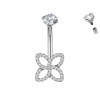 Piercing Ombelico con Farfalla Cristalli in Titanio