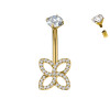 Piercing Ombelico con Farfalla Cristalli in Titanio