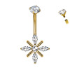 Piercing Banana Ombelico con Cristalli a Forma di Fiocco di Neve