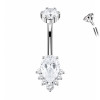 Piercing Ombelico con Cristallo a Goccia e Zirconi