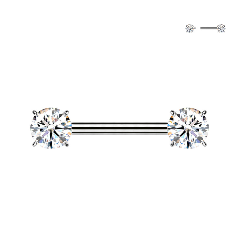 Nipple Piercing with Zircon, Nipple