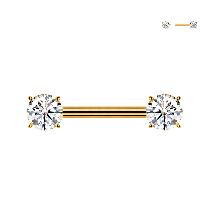 Nipple Piercing with Zircon, Nipple
