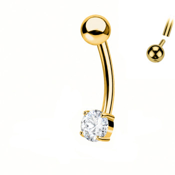 Piercing Sopracciglio in Titanio con Cristallo Rotondo