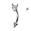 Piercing Sopracciglio in Titanio con Cuore e Corna