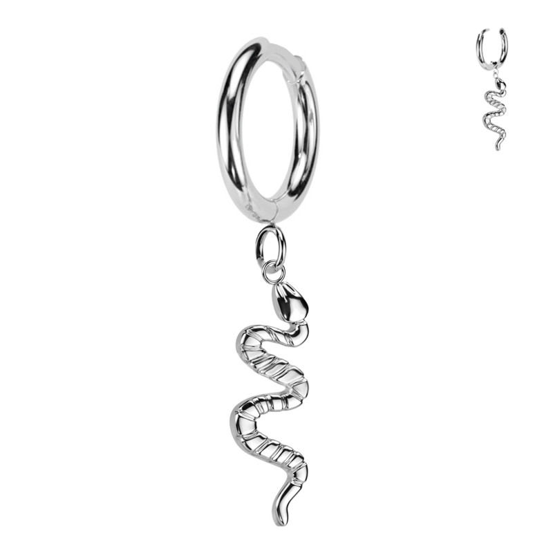Cerchio Clicker in Titanio con Serpente Pendente, Helix