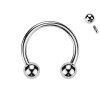 Horseshoe with Classic Balls in Titanium, Helix