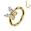 Piercing Cerchio Clicker in Titanio con Farfalla e Cristalli