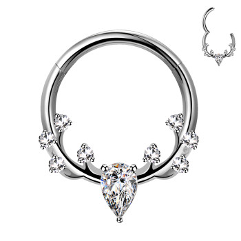 Piercing Cerchio Clicker in Titanio a Cervo