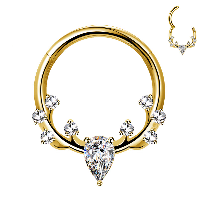 Piercing Cerchio Clicker in Titanio a Cervo