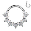 Piercing a Cerchio in Titanio con Cristallo Quadrato
